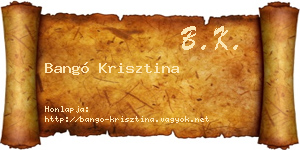 Bangó Krisztina névjegykártya