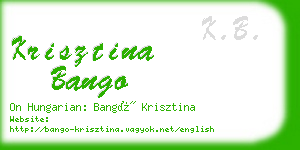 krisztina bango business card